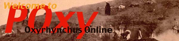 [welcome logo: POxy: Oxyrhynchus Online]